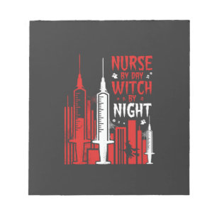 Nurse Witch Halloween Skyline Design_1 Notepad