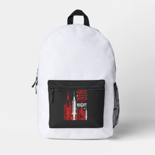 Nurse Witch Halloween Skyline Design_1 Printed Backpack