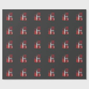 Nurse Witch Halloween Skyline Design_1 Wrapping Paper