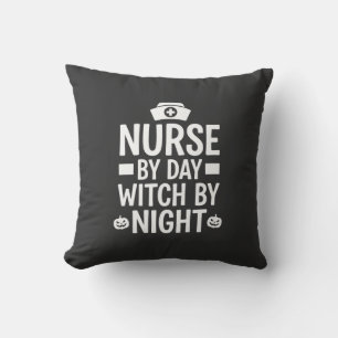 Nurse Witch Halloween Vector Design_1 Cushion