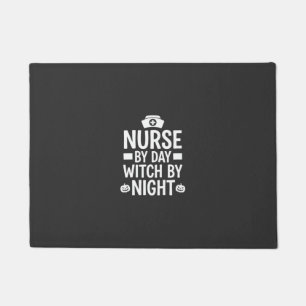 Nurse Witch Halloween Vector Design_1 Doormat