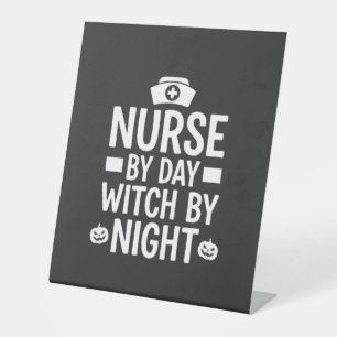 Nurse Witch Halloween Vector Design_1 Pedestal Sign