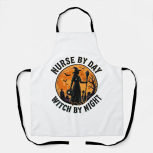 Nurse Witch Halloween Vintage Spooky Shift Design Apron
