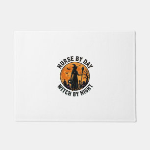 Nurse Witch Halloween Vintage Spooky Shift Design Doormat