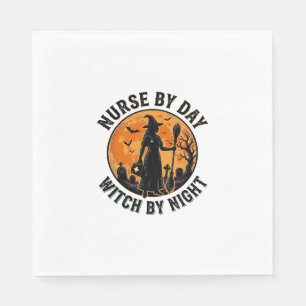 Nurse Witch Halloween Vintage Spooky Shift Design Napkin