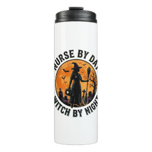 Nurse Witch Halloween Vintage Spooky Shift Design Thermal Tumbler