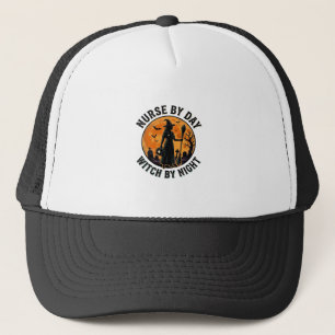Nurse Witch Halloween Vintage Spooky Shift Design Trucker Hat