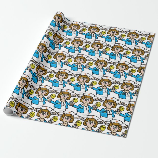 Nurse with a Yummy Pill Gift Wrap (Unrolled)