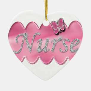 Nurse With Butterfly Ceramic Tree Decoration