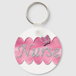 Nurse With Butterfly Key Ring