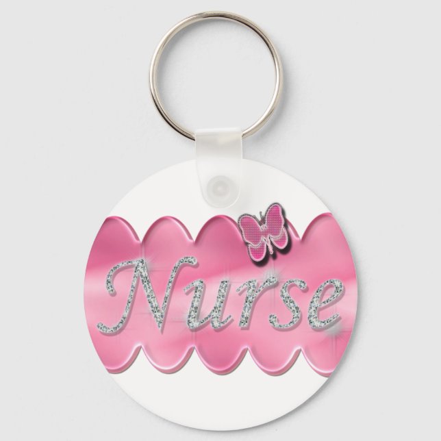 Nurse With Butterfly Key Ring (Front)