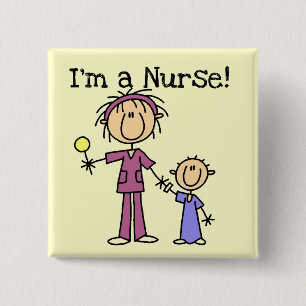 Nurse With Child T-shirts and Gifts 15 Cm Square Badge