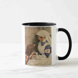 Nurse with Golden Retriever 1917 Vintage WW1 Mug