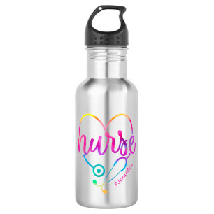 "Nurse" with Heart-Shaped Stethoscope 532 Ml Water Bottle