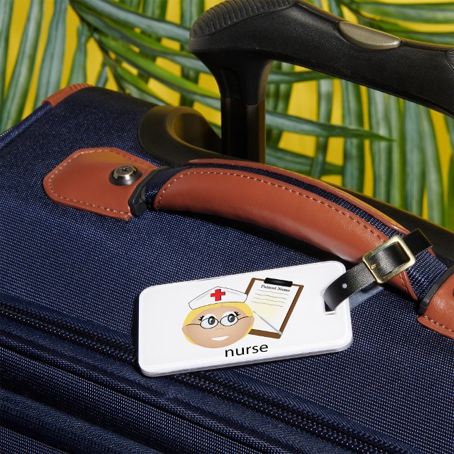 Nurse with Medical Clipboard and Thermometer Luggage Tag (Creator Uploaded)