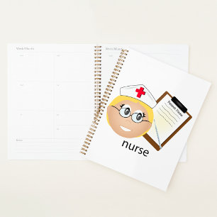 Nurse with Medical Clipboard and Thermometer Planner
