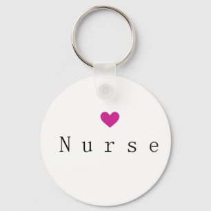 Nurse with Pink Heart Key Ring