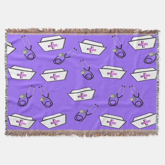 Nurse Woven Blanket Purple (Front)