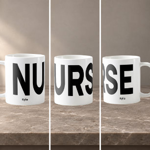 NURSE Wraparound Text Personalised Coffee Mug