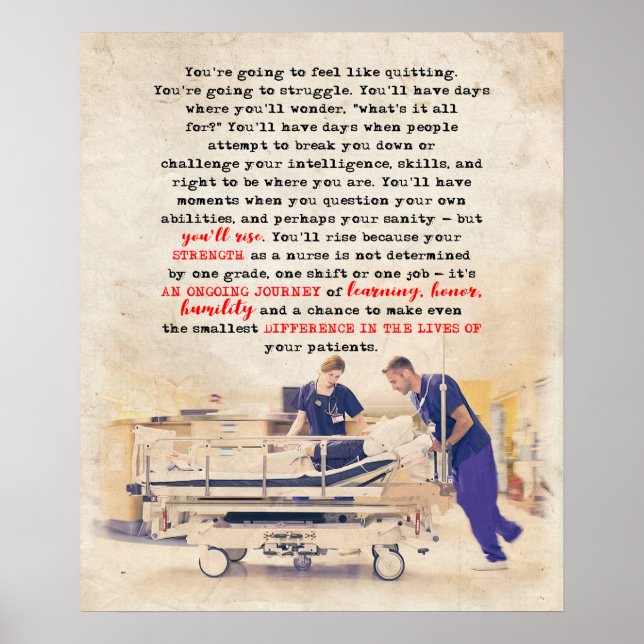 Nurse You'll Rise Inspirational & Motivational Poster (Front)