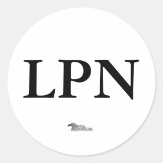 nurseguardianlogo, LPN Classic Round Sticker