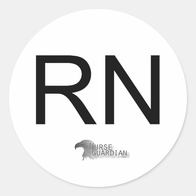 Nurseguardianlogo, RN Classic Round Sticker (Front)