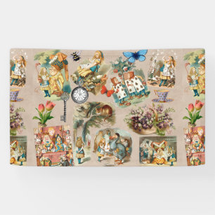 Nursery Alice Colourful 1800s Classic Wonderland Banner