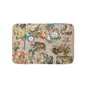  Nursery Alice Colourful 1800s Classic Wonderland  Bath Mat