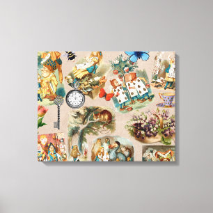  Nursery Alice Colourful 1800s Classic Wonderland  Canvas Print