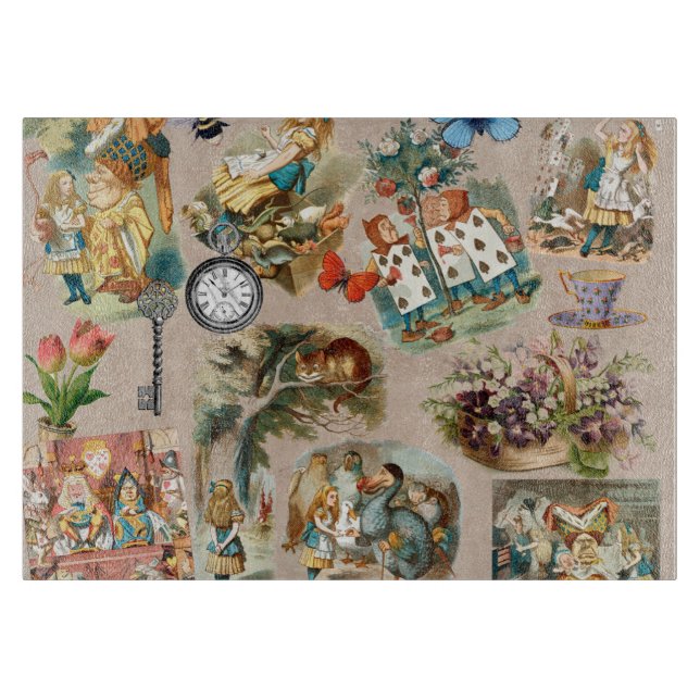  Nursery Alice Colourful 1800s Classic Wonderland  Cutting Board (Front)