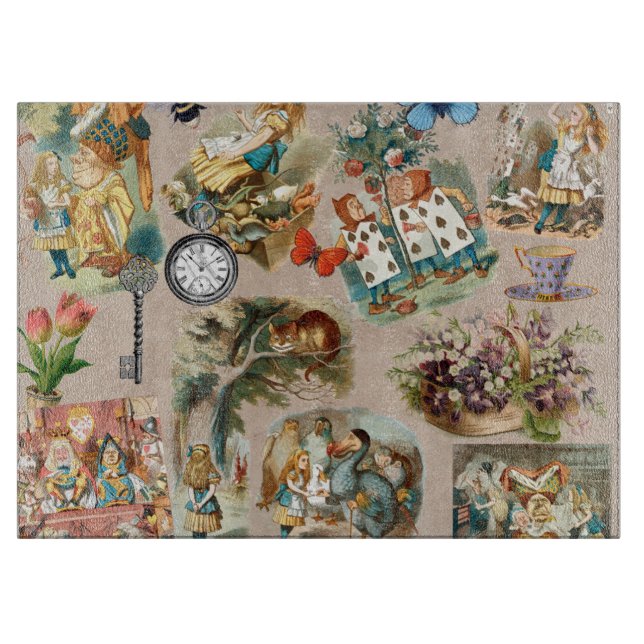  Nursery Alice Colourful 1800s Classic Wonderland  Cutting Board (Front)