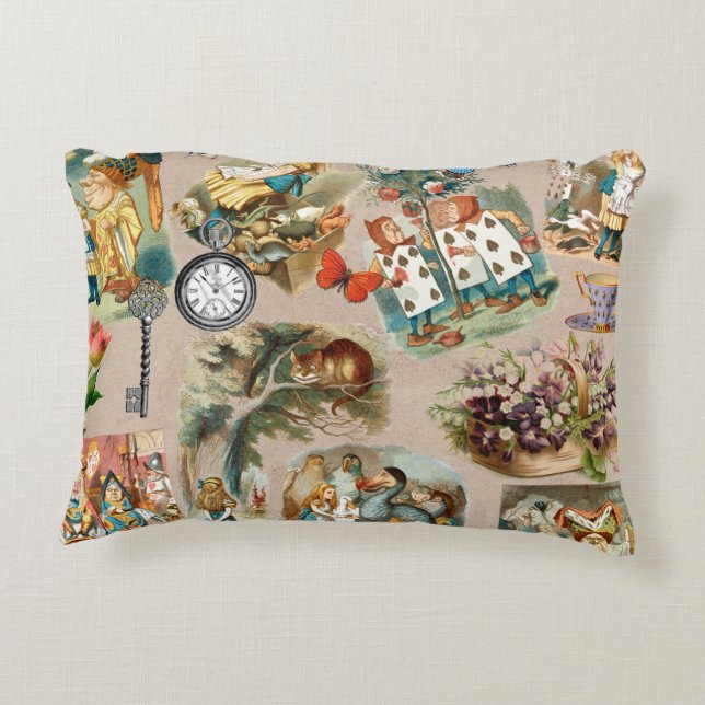  Nursery Alice Colourful 1800s Classic Wonderland  Decorative Cushion (Back)