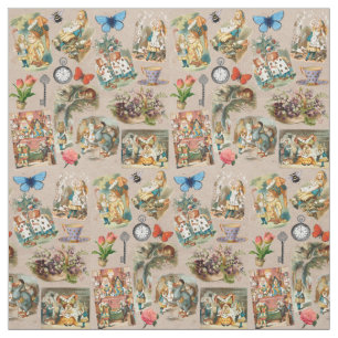  Nursery Alice Colourful 1800s Classic Wonderland  Fabric