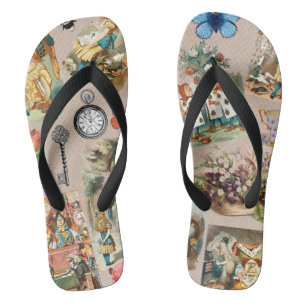  Nursery Alice Colourful 1800s Classic Wonderland  Flip Flops