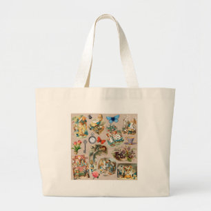 Nursery Alice Colourful 1800s Classic Wonderland  Large Tote Bag