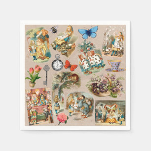 Nursery Alice Colourful 1800s Classic Wonderland Napkin