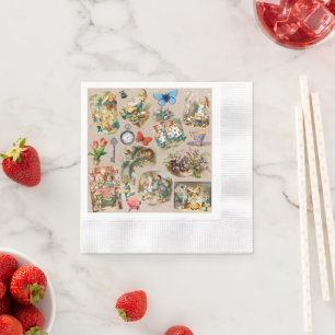 Nursery Alice Colourful 1800s Classic Wonderland Napkin