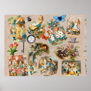  Nursery Alice Colourful 1800s Classic Wonderland  Poster