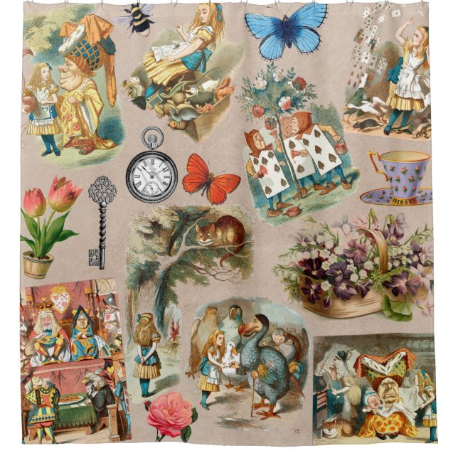  Nursery Alice Colourful 1800s Classic Wonderland  Shower Curtain (Front)