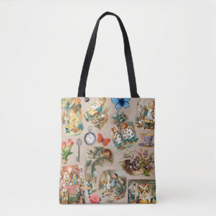  Nursery Alice Colourful 1800s Classic Wonderland  Tote Bag