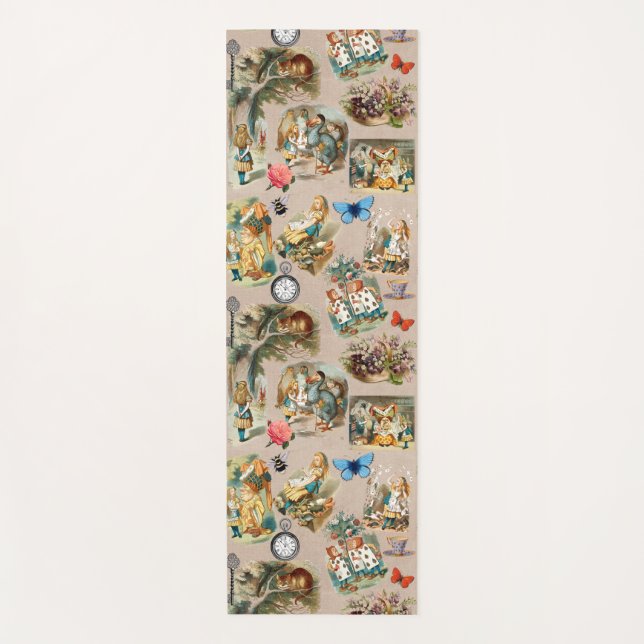  Nursery Alice Colourful 1800s Classic Wonderland  Yoga Mat (Front)