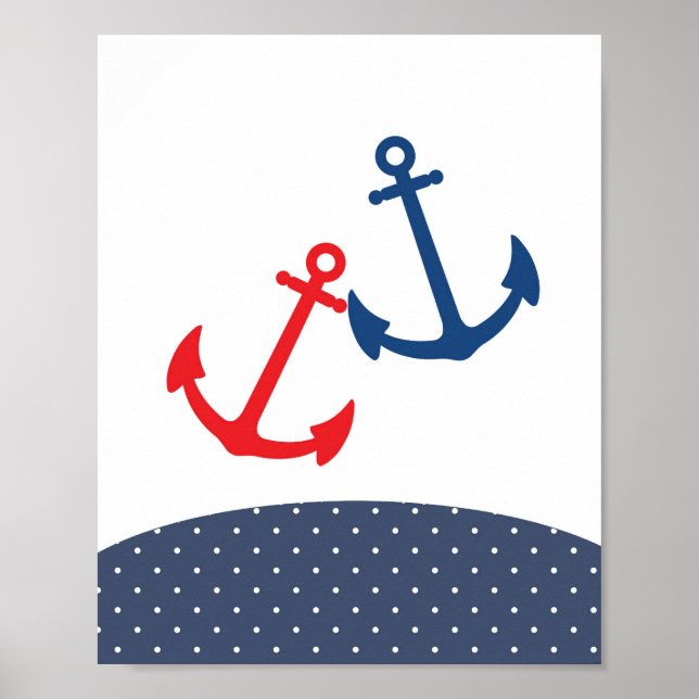 Nursery anchor illustration for nautical themes poster (Front)