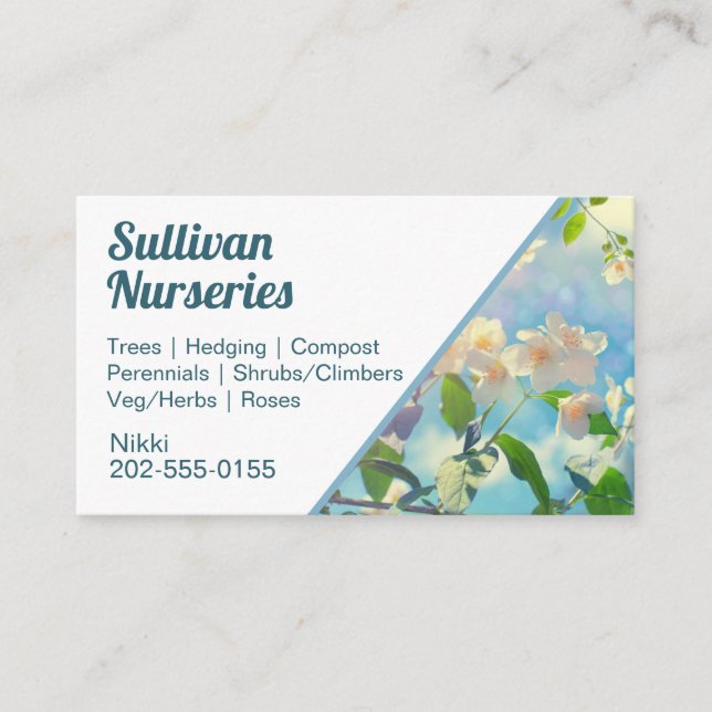 Nursery and Garden Centre Business Card (Front)