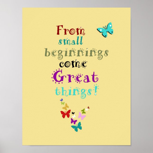 Nursery Art Poster Small Beginnings (Front)