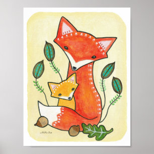 Nursery art Print Fox Print Woodland Nursery Decor