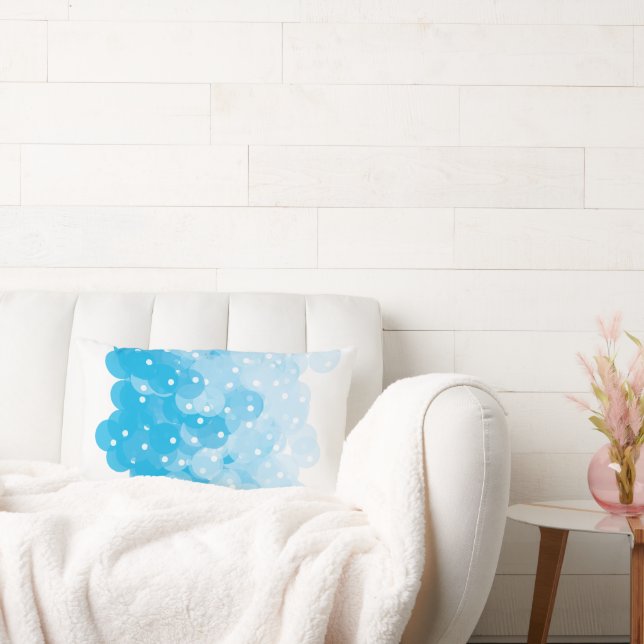 Nursery Baby Boys Room Blue Abstract Lumbar Cushion (Couch)