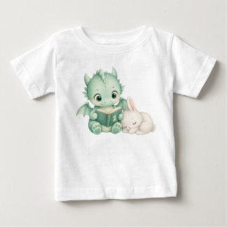 Nursery Baby Dragon Reading Book Kids T-Shirt
