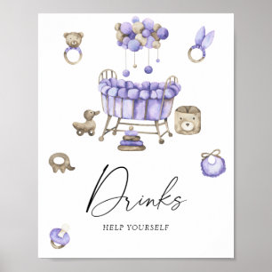 Nursery baby shower Drinks Poster