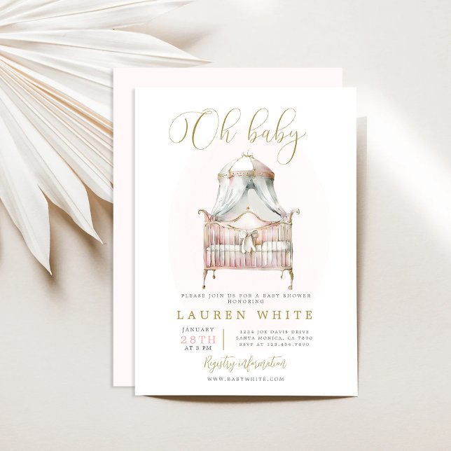 Nursery Baby Shower Girl Invitation (Creator Uploaded)