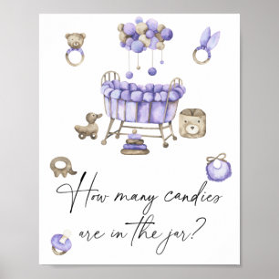 nursery baby shower - guess how many candies poster